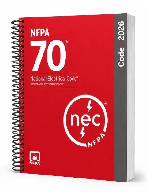 2026 NEC Code Spiral Bound Book – NFPA 70 National Electrical Code, ISBN 9781455932214