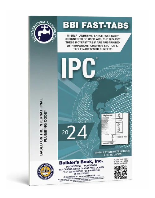 International Plumbing Code (IPC) BBI Fast Tabs 2024 Edition, ISBN 9781622704057