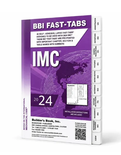 International Mechanical Code (IMC) BBI Fast Tabs 2024 Edition, ISBN 9781622704040
